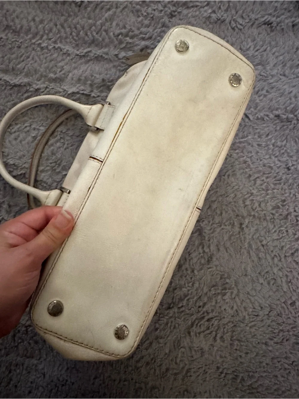 MICHAEL KORS Y2K Cream Leather Satchel Handbag